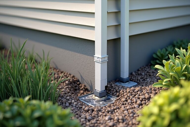 Seamless gutters directing rainwater away from a Northern Utah home foundation