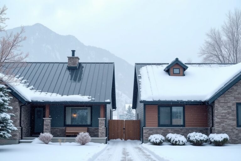 Metal roofing versus asphalt shingles on Utah homes in winter snow conditions