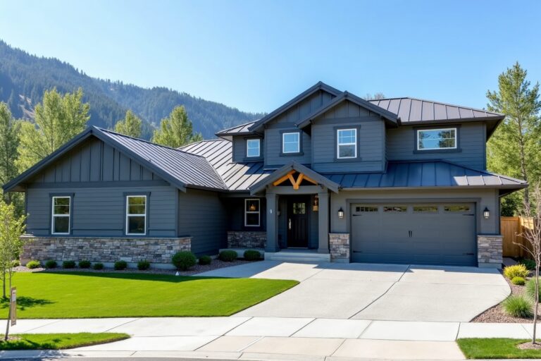 Standing seam metal siding on a Northern Utah home compared to traditional siding