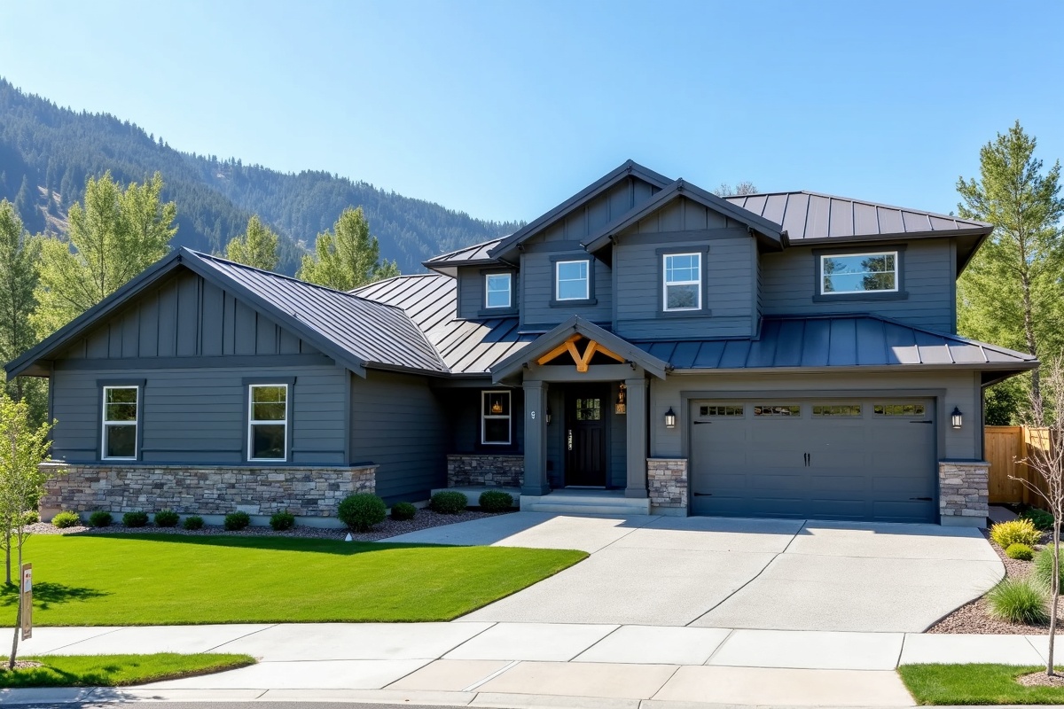 Standing seam metal siding on a Northern Utah home compared to traditional siding