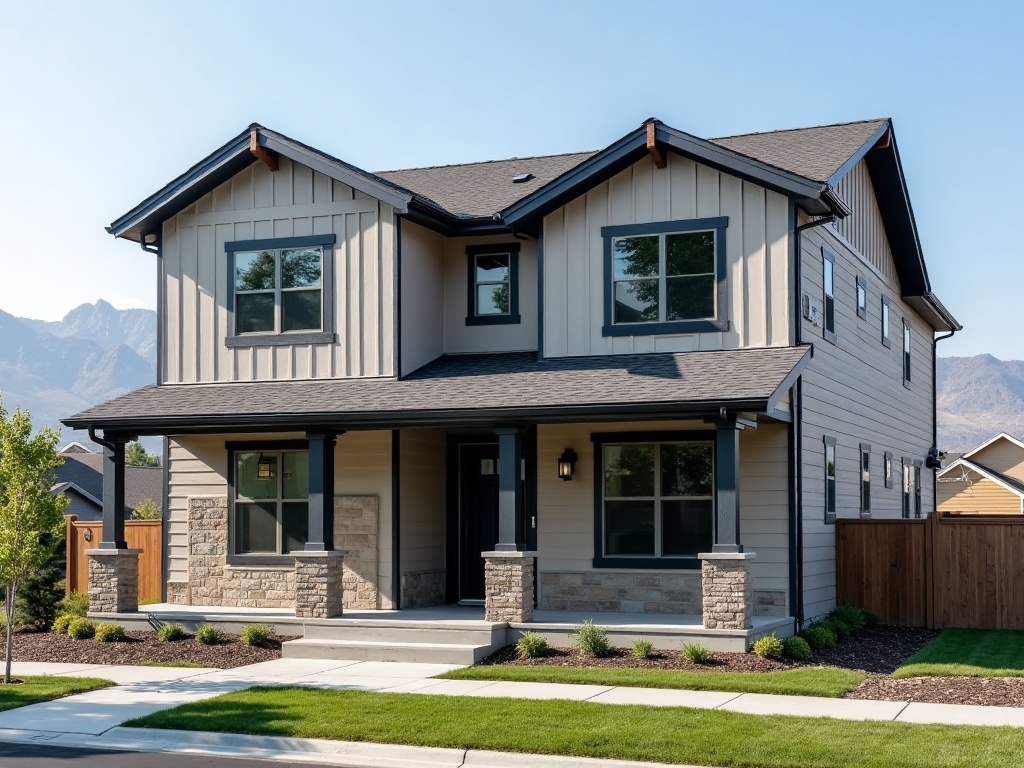 Fiber cement, vinyl, and standing seam metal siding compared on a Northern Utah home