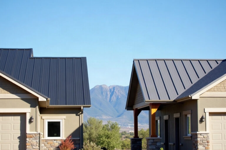 Standing seam and corrugated metal roofing compared on Northern Utah homes